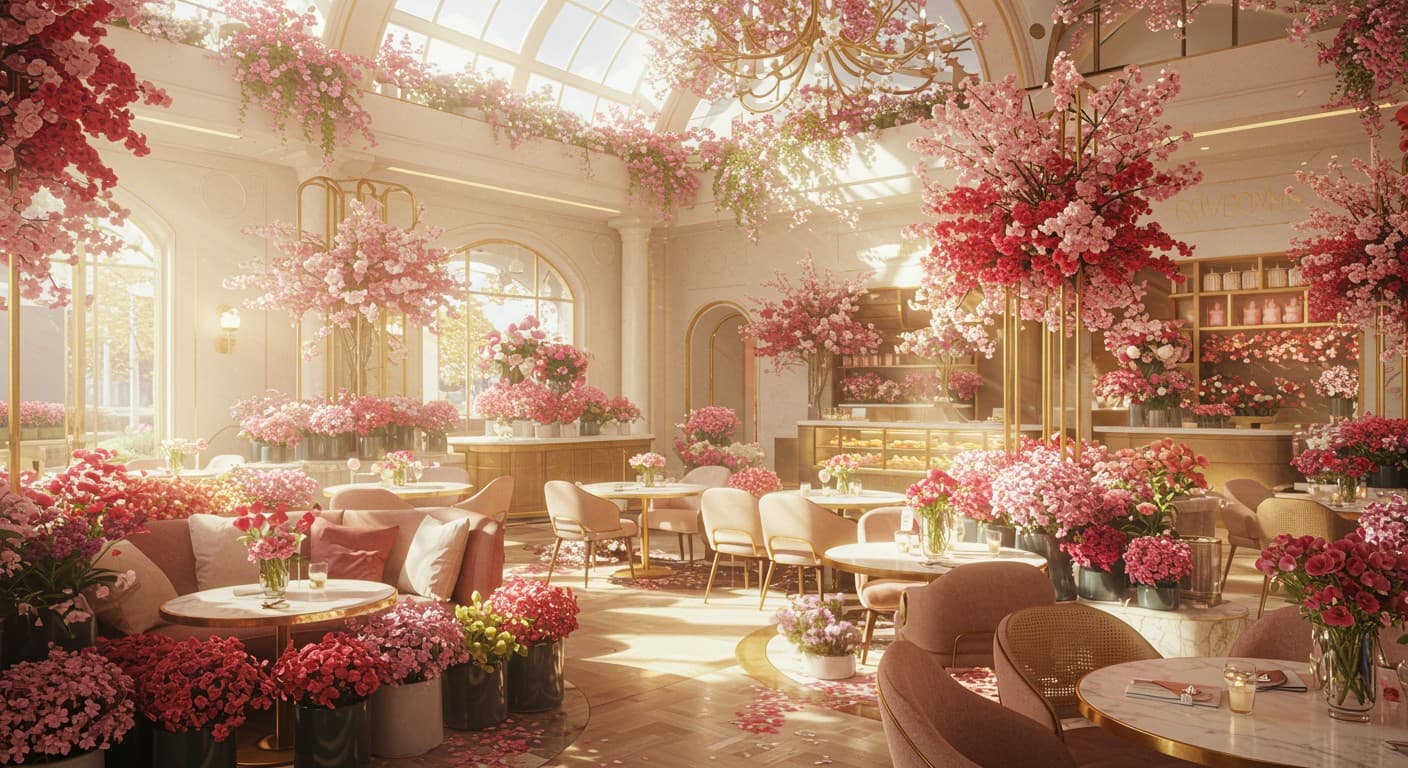 Everbloom café overlooking West Lake